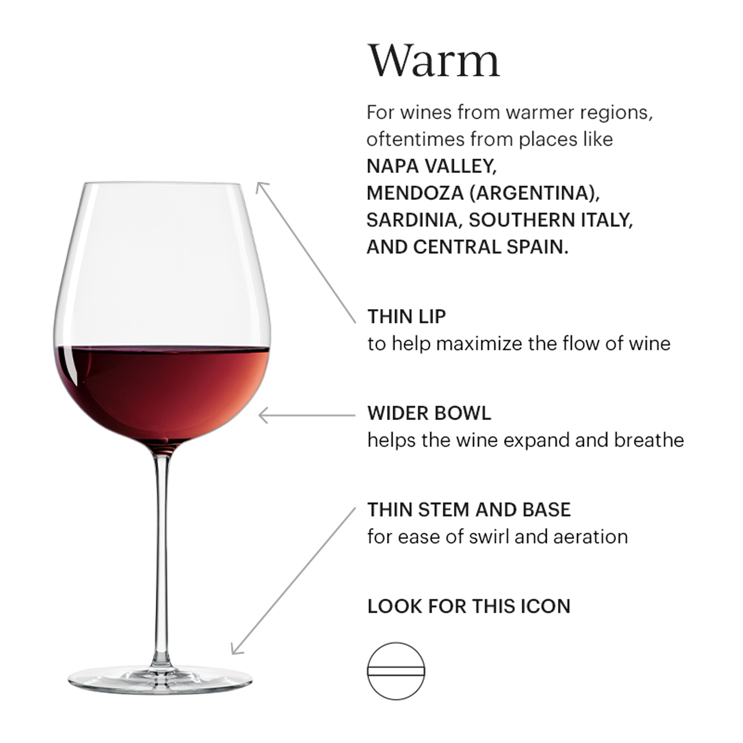 Tuscany Signature Series Warm & Cool Region Wine Glasses - S