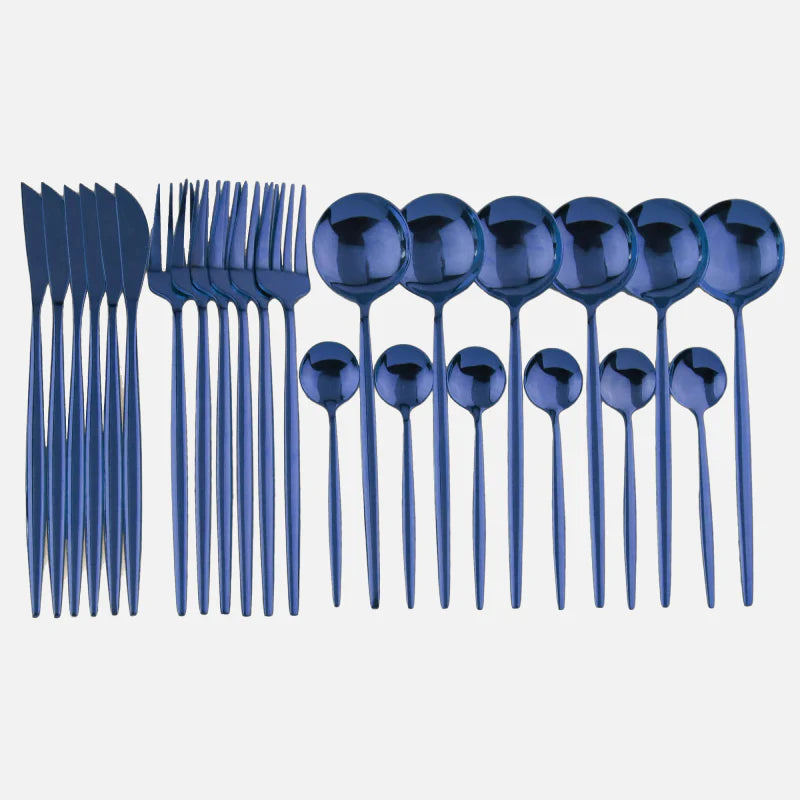 Color Metallics 24 Piece Flatware Set