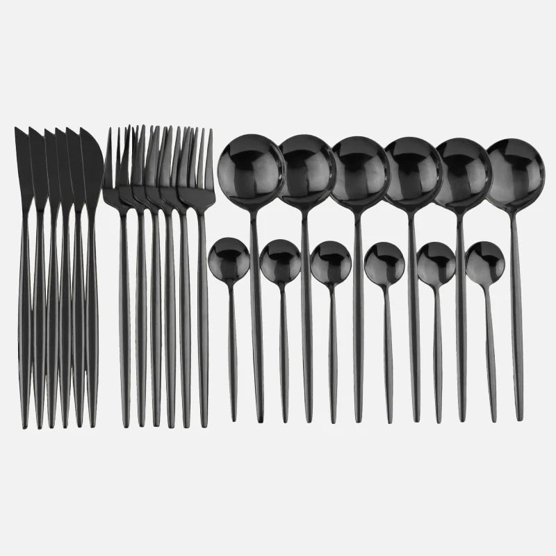 Color Metallics 24 Piece Flatware Set