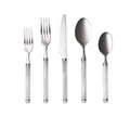 Mirage 5-Piece Place Setting in White & Silver
