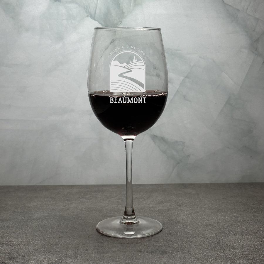 Engraved 12 oz. Acopa Flora Personalized Etched Wine Glass - 5535312