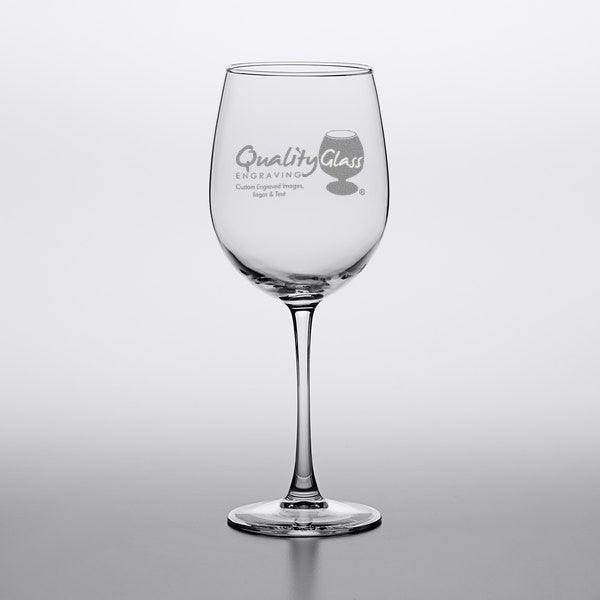 Engraved 12 oz. Acopa Flora Personalized Etched Wine Glass - 5535312