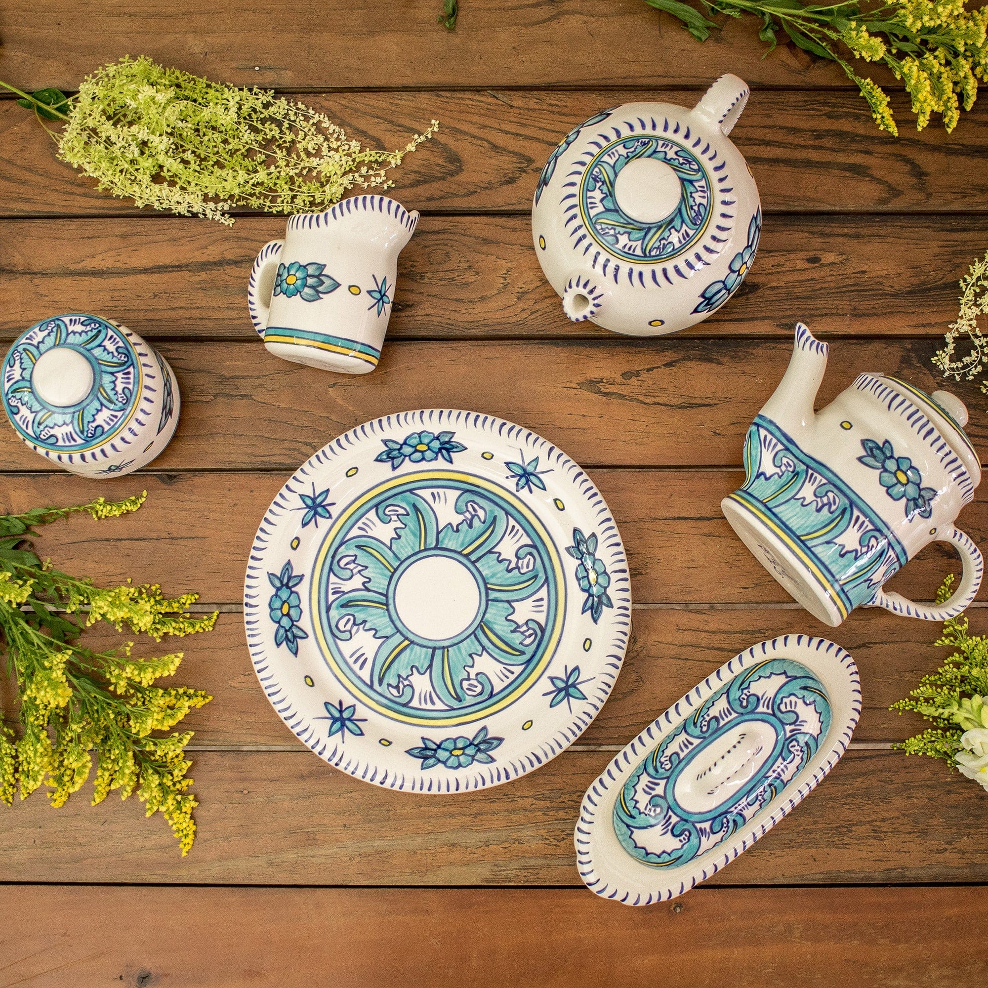 Artisan Crafted Jar and Lid in Turquoise Ceramic - Bermuda