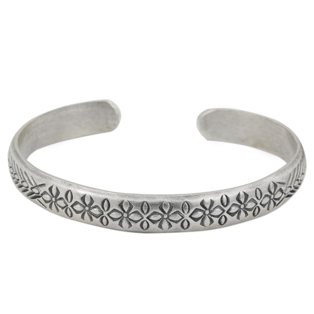 Floral Sterling Silver Peace Bracelet from Thailand - Find Peace