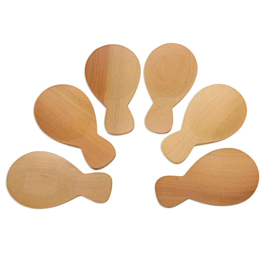 Handmade Sawo Wood Sugar Spoons from Bali (Set of 6) - Time with Friends