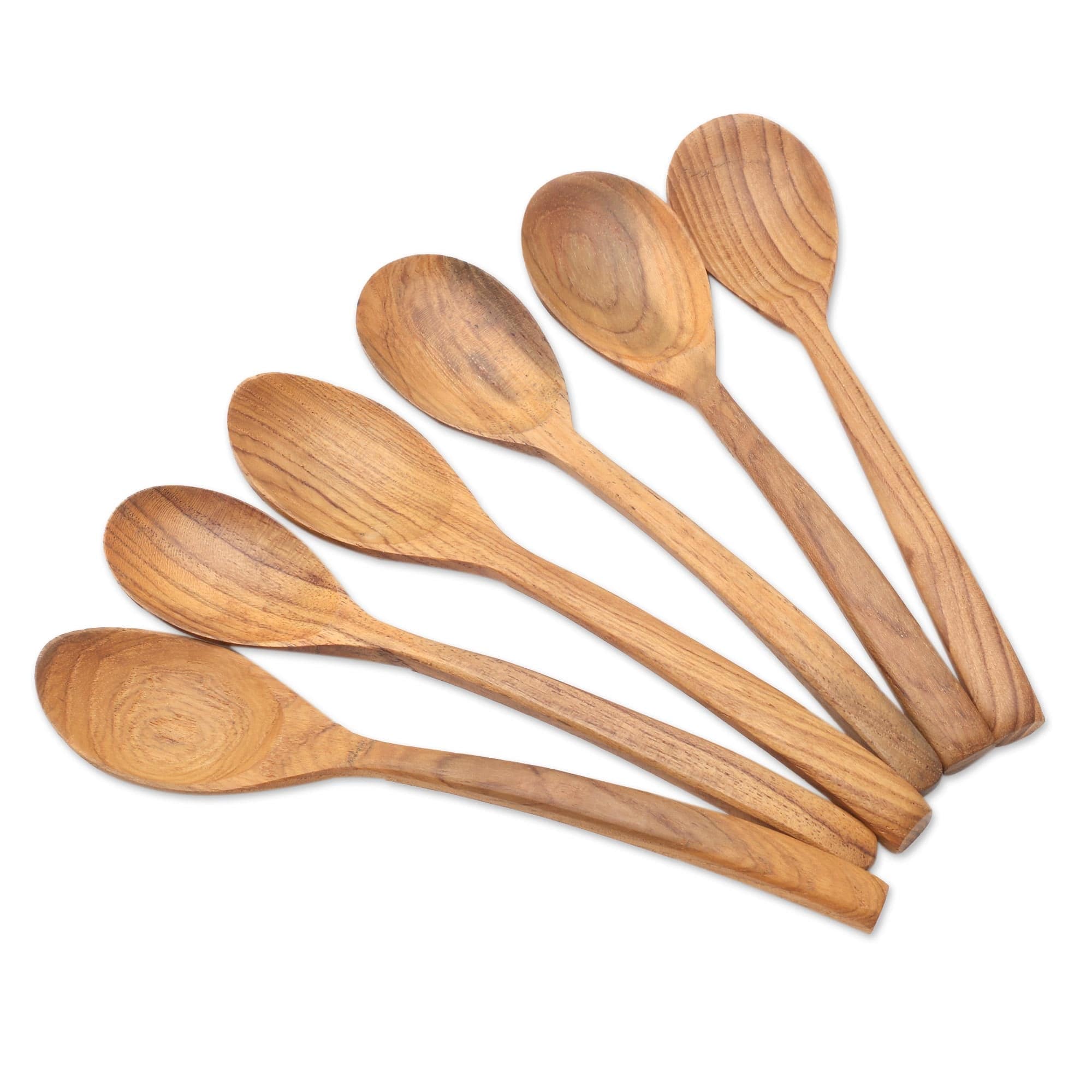 Handcrafted Teak Wood Spoons from Bali (Set of 6) - Warm Memory
