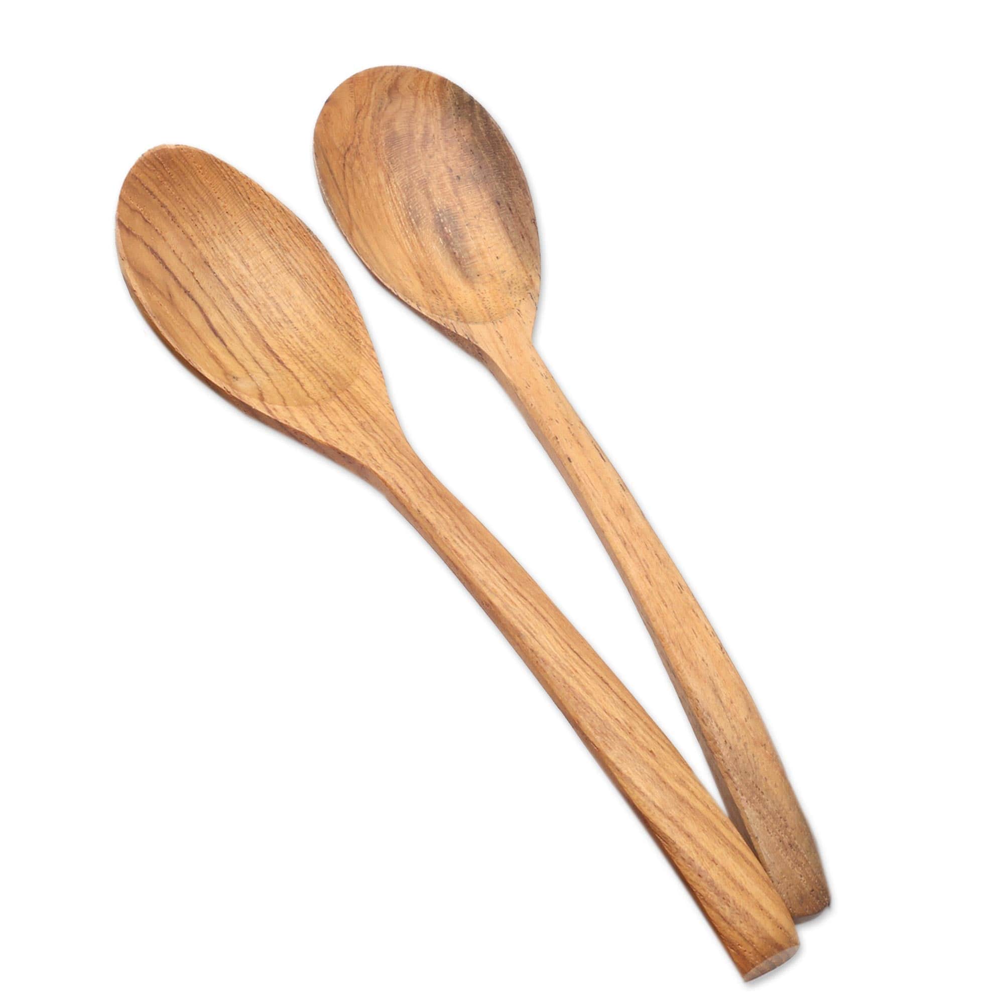 Handcrafted Teak Wood Spoons from Bali (Set of 6) - Warm Memory