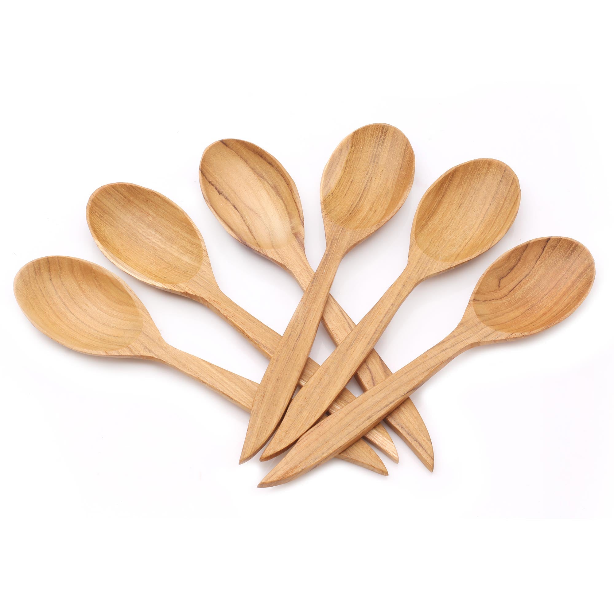 Teak Wood Spoons with Pointed Ends from Bali (Set of 6) - Fine Dinner