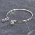 Sterling Cuff Bracelet with Thai Karen Hill Tribe Bells - Song of the River