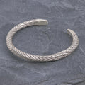 Braided Unisex Sterling Silver Cuff Bracelet from Thailand - Wise Serpent