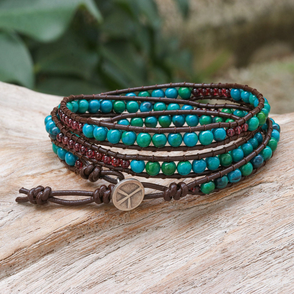 Artisan Crafted Gemstone Wrap Bracelet - Mae Ping Currents