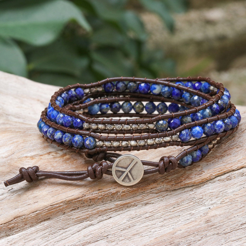 950 Silver and Lapis Lazuli Wrap Bracelet - Mae Ping Reflections