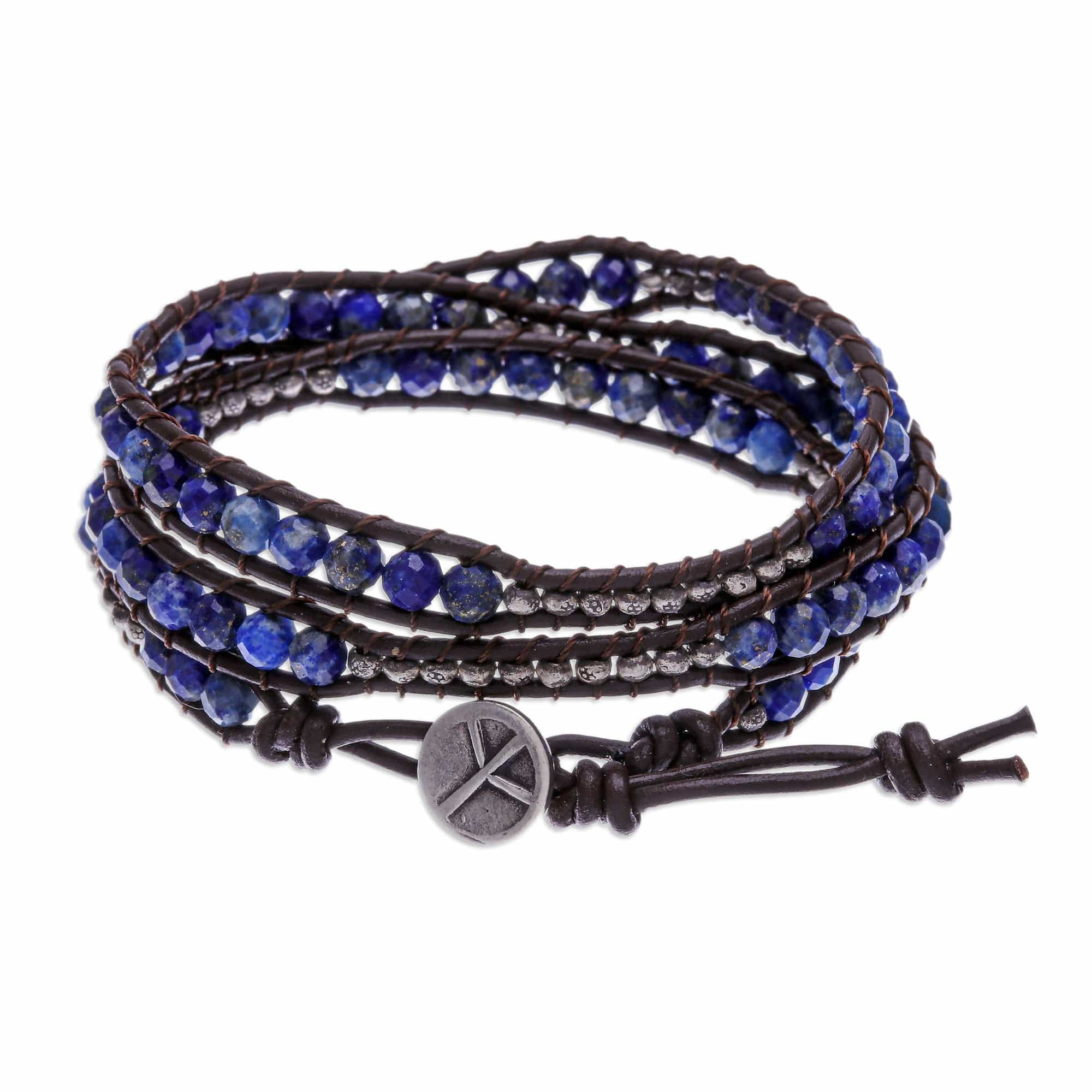 950 Silver and Lapis Lazuli Wrap Bracelet - Mae Ping Reflections