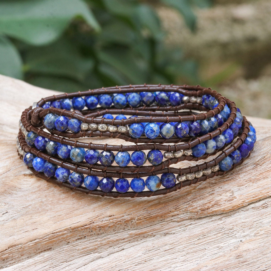 950 Silver and Lapis Lazuli Wrap Bracelet - Mae Ping Reflections
