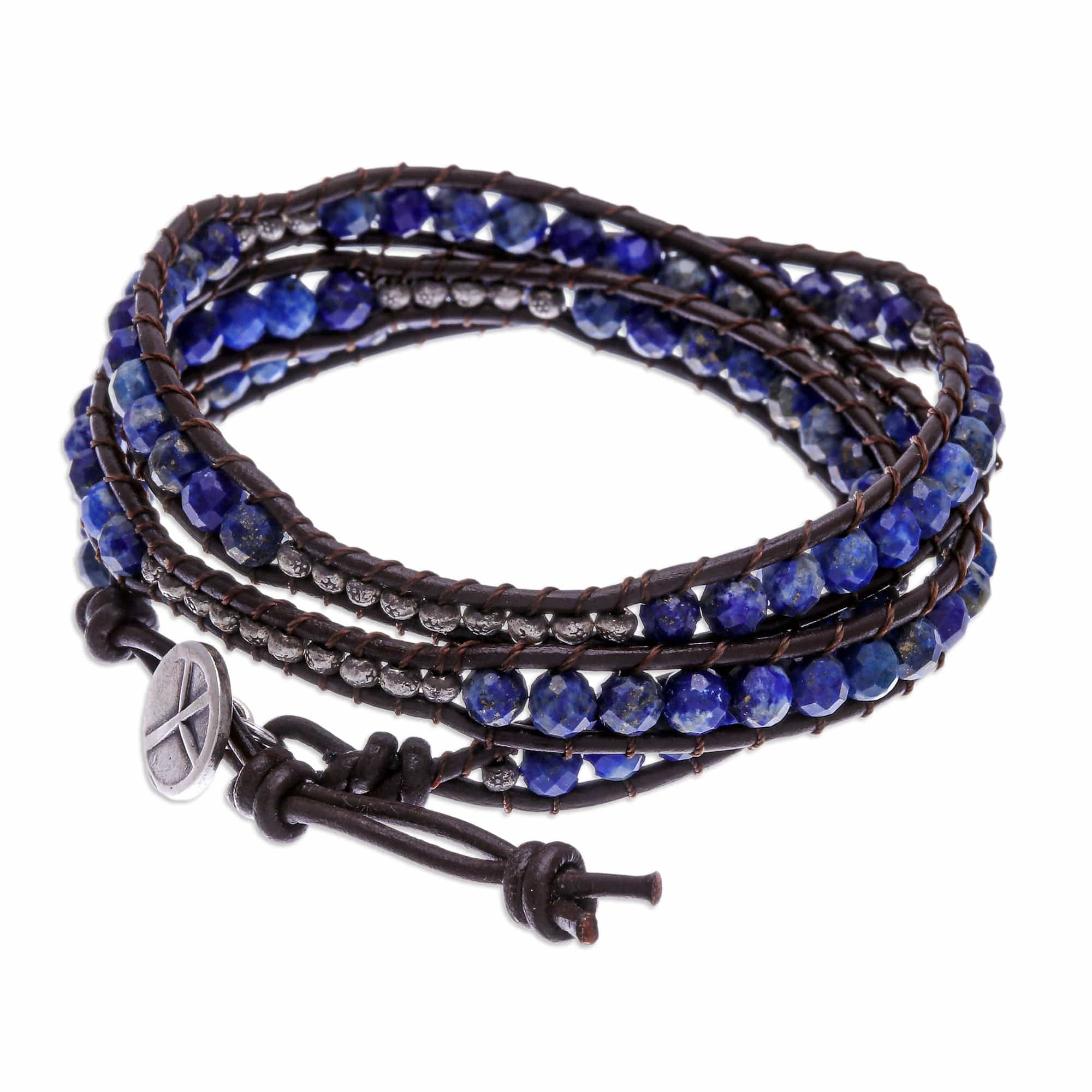 950 Silver and Lapis Lazuli Wrap Bracelet - Mae Ping Reflections