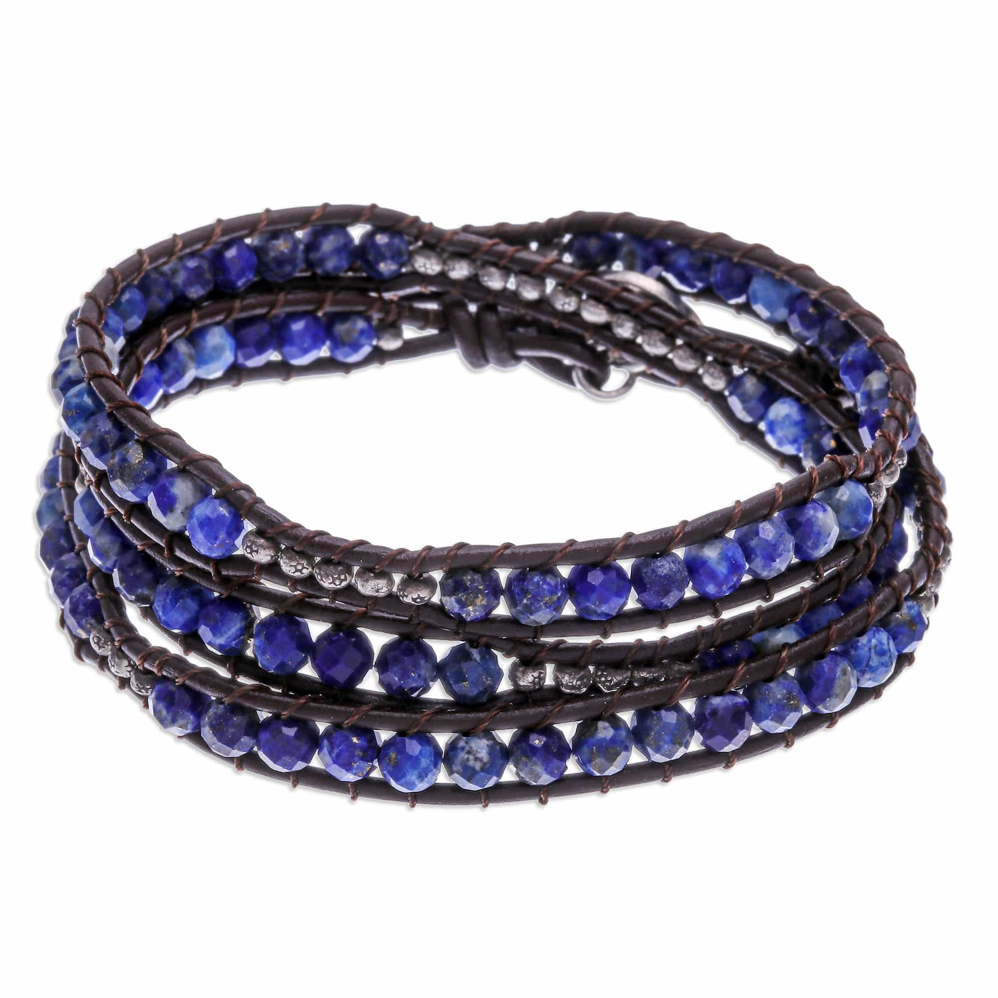 950 Silver and Lapis Lazuli Wrap Bracelet - Mae Ping Reflections
