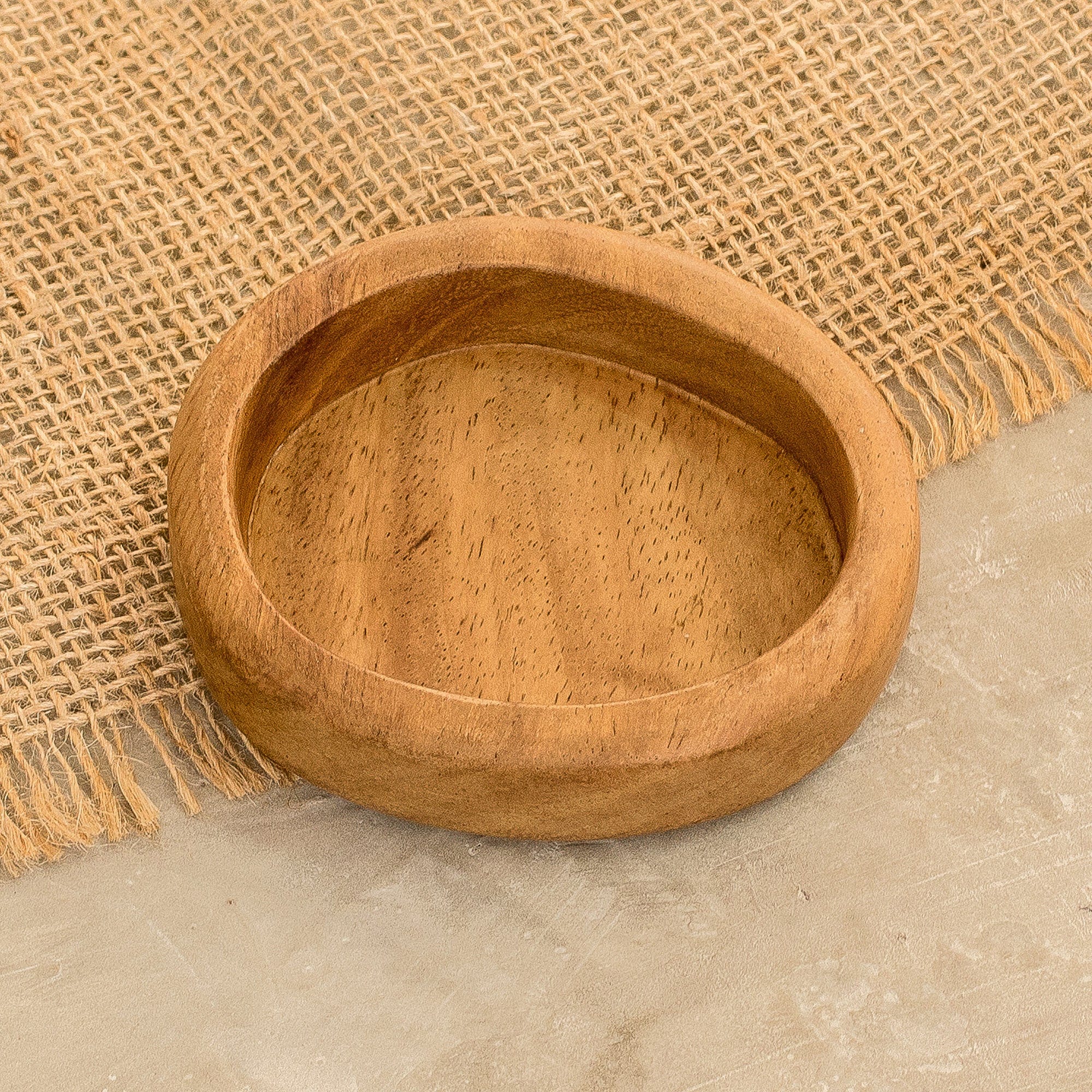 Handcrafted Mini Oval-Shaped Conacaste Wood Snack Plate - Ethereal Delights