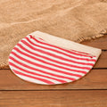 Handwoven Cotton Tortilla Warmer with Red & White Stripes - Fire