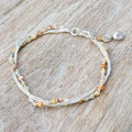 Warm-Toned Natural Jasper and Silver Beaded Charm Bracelet - My Courageous Day
