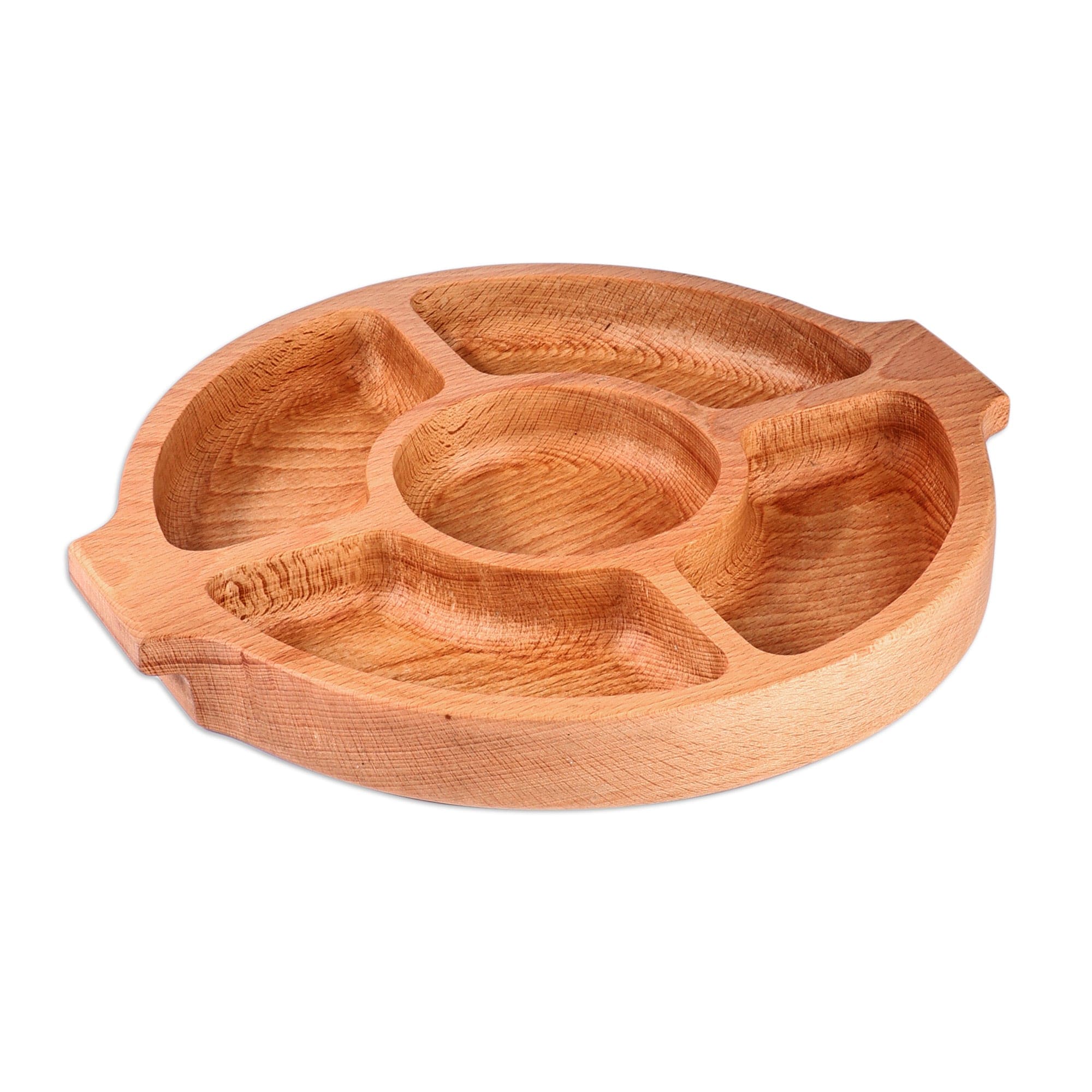 Hand-Carved Brown Beechwood Appetizer Platter from Armenia - Delicacies From the Woods