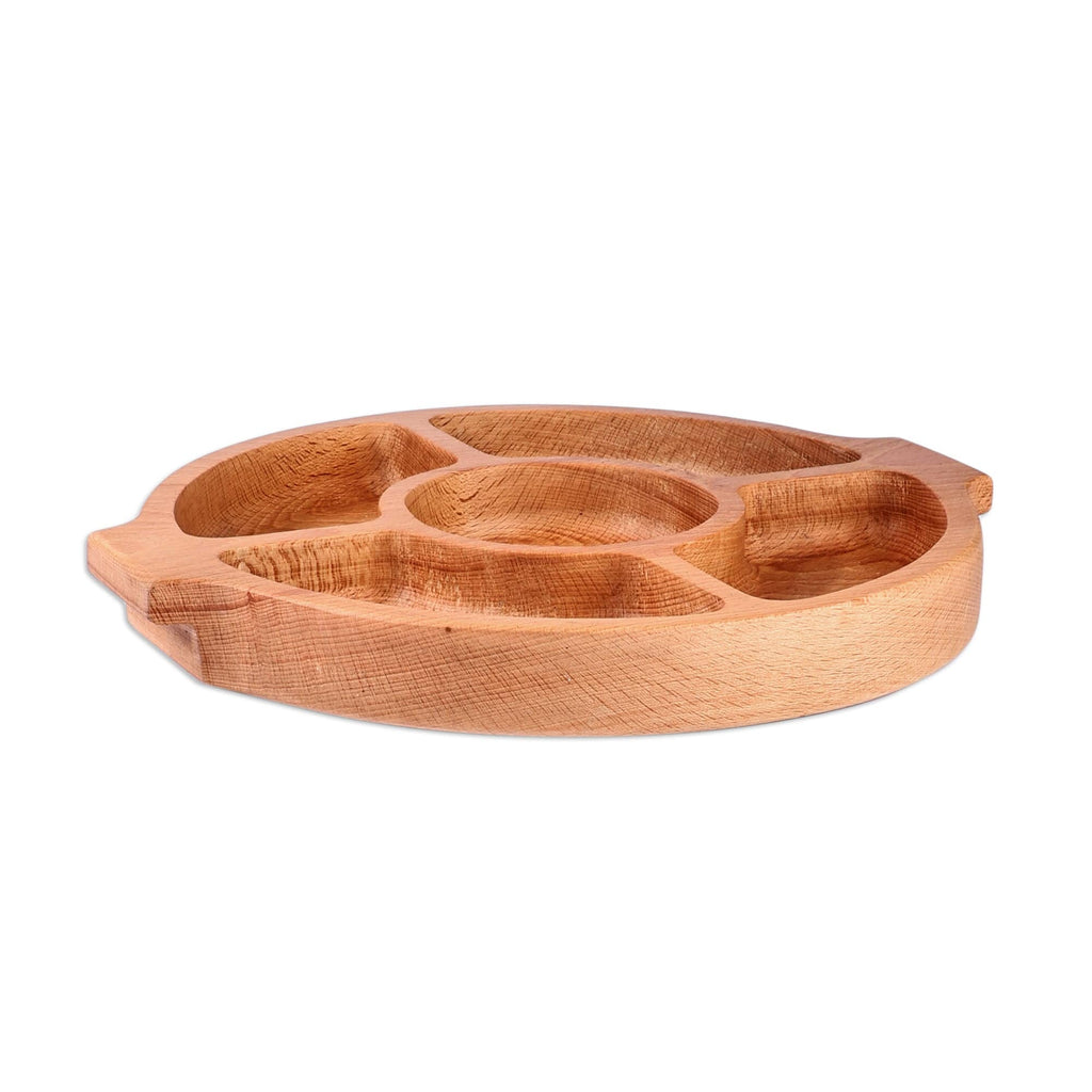 Hand-Carved Brown Beechwood Appetizer Platter from Armenia - Delicacies From the Woods