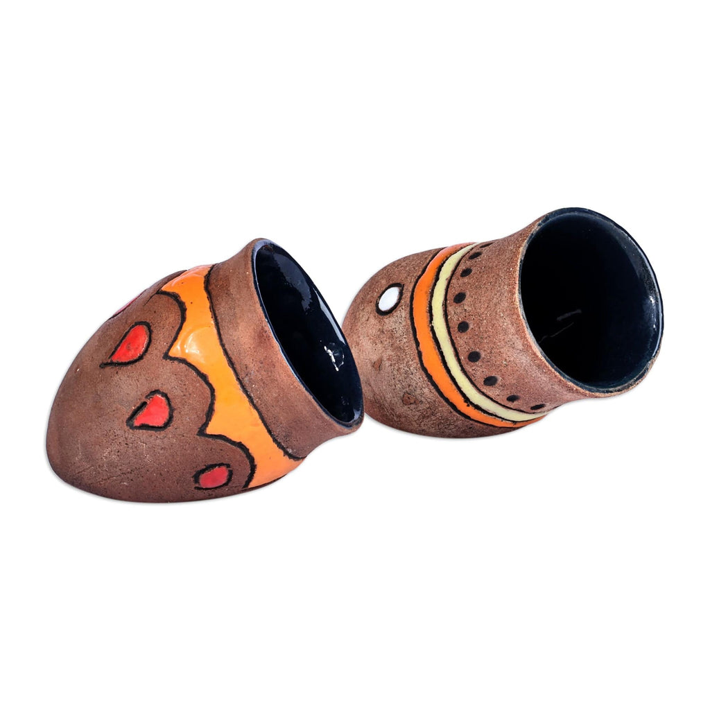 Painted Traditional Ceramic Salt and Pepper Set (2 Pieces) - Kingdom Flavors