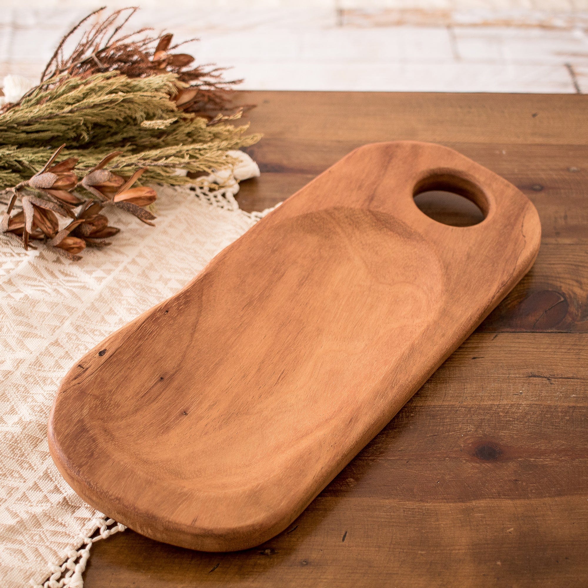 Handmade Wood Charcuterie Serving Board with Natural Finish - Natural Allure