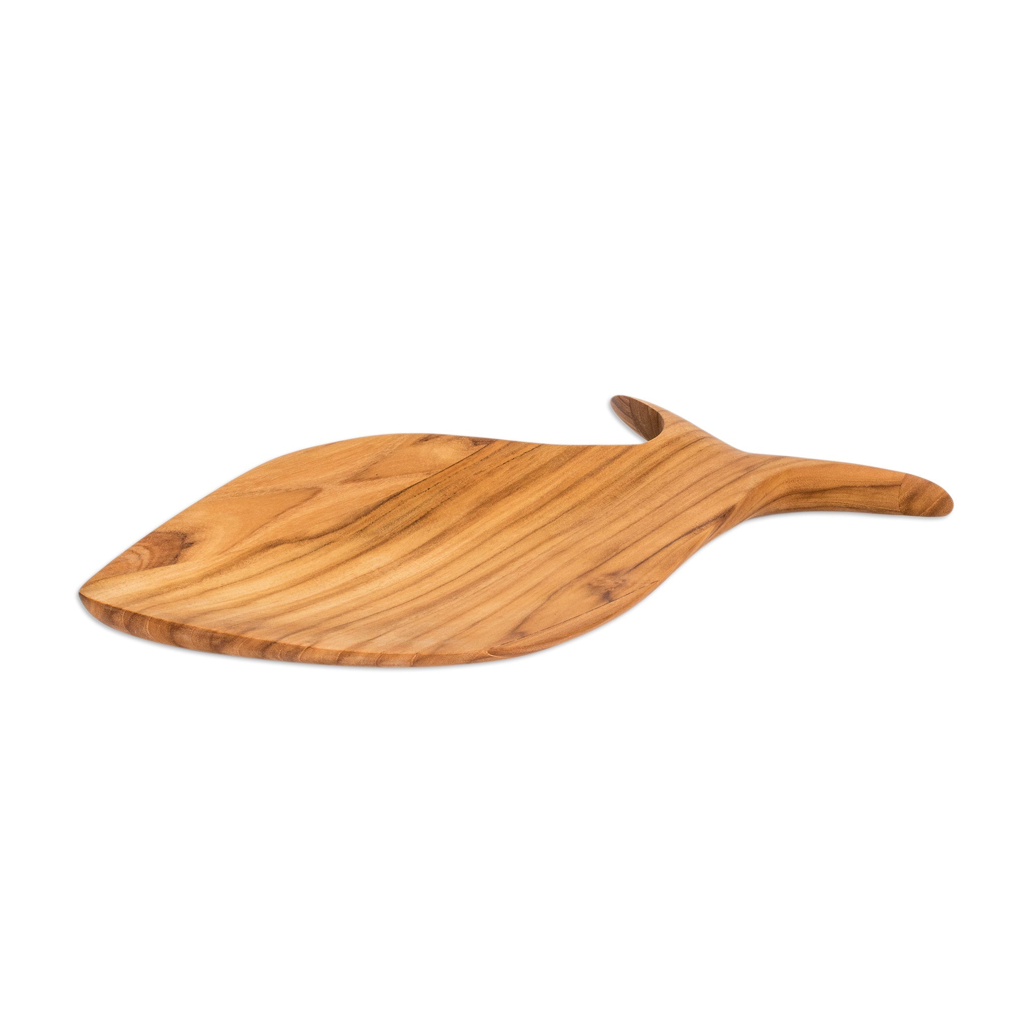 Fish-Themed Eco-Friendly Hand-Carved Teak Wood Snack Plate - Time to Share