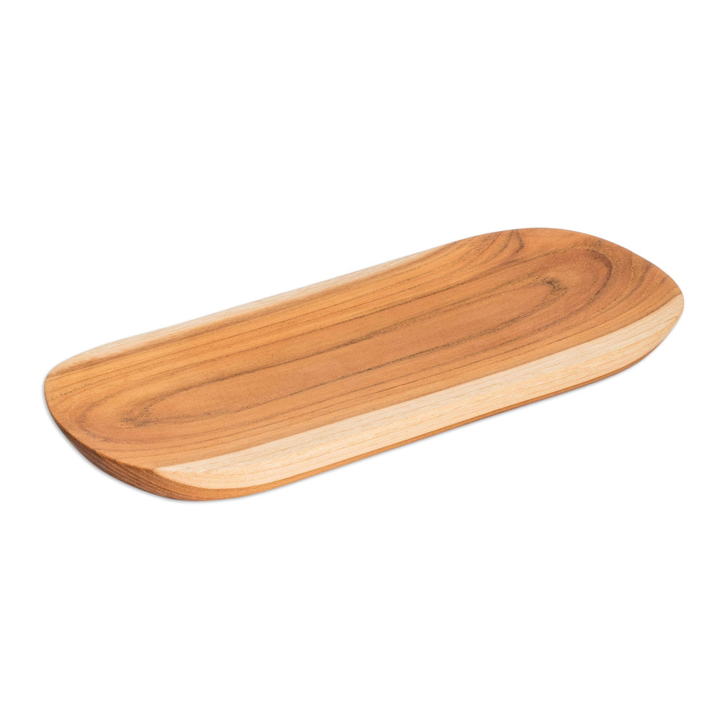 Eco-Friendly Sushi Plate Carved from Sustainable Teak Wood - Delicious Cravings