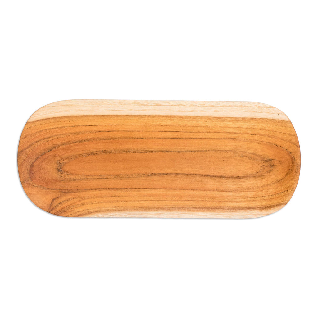 Eco-Friendly Sushi Plate Carved from Sustainable Teak Wood - Delicious Cravings