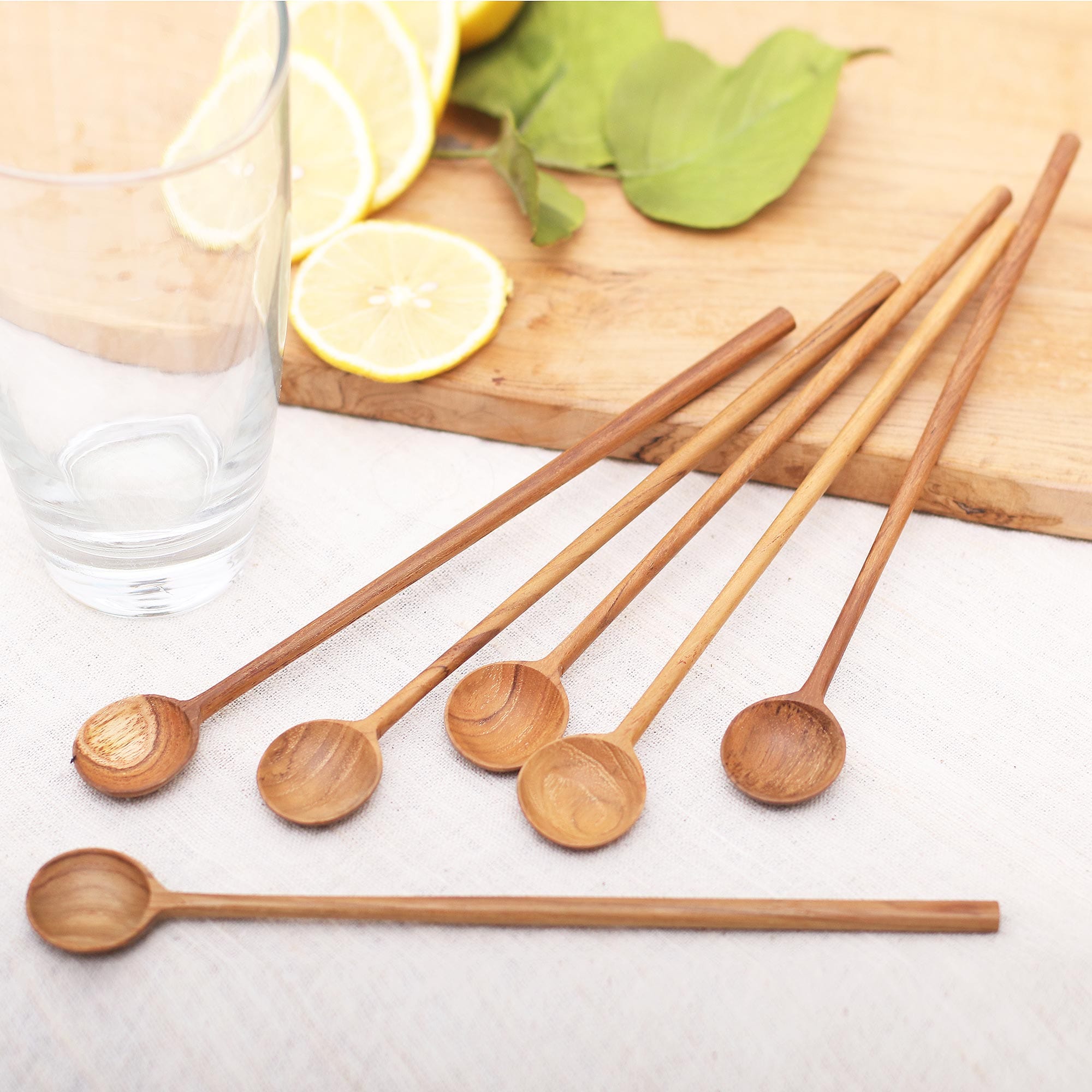 Handmade Teak Wood Iced Tea Spoons (Set of 6) - Fresh Drink