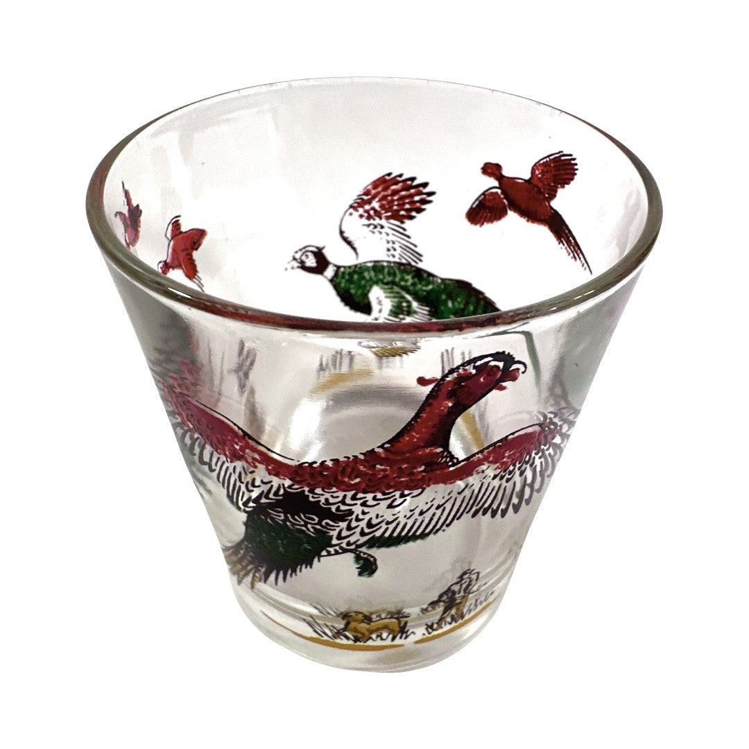 Hazel Atlas Mid-Century Pheasant Whiskey Glass (Single Glass)